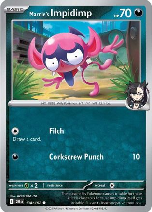 SV10 Destined Rivals 134/182 Marnie's Impidimp - Common
