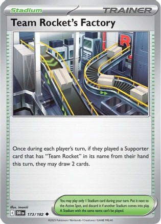 SV10 Destined Rivals 173/182 Team Rocket's Factory - Reverse Holofoil - Uncommon