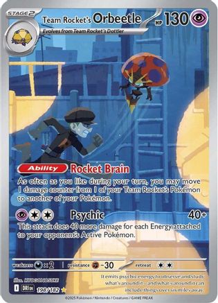 SV10 Destined Rivals 198/182 Team Rocket's Orbeetle - Holofoil - Illustration Rare