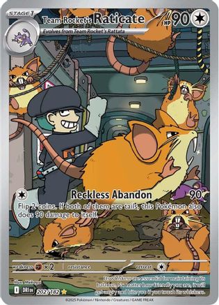 SV10 Destined Rivals 202/182 Team Rocket's Raticate - Holofoil - Illustration Rare