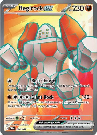 SV10 Destined Rivals 214/182 Regirock ex - Holofoil - Ultra Rare
