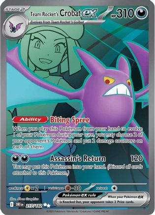 SV10 Destined Rivals 217/182 Team Rocket's Crobat ex - Holofoil - Ultra Rare