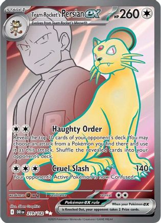 SV10 Destined Rivals 219/182 Team Rocket's Persian ex - Holofoil - Ultra Rare