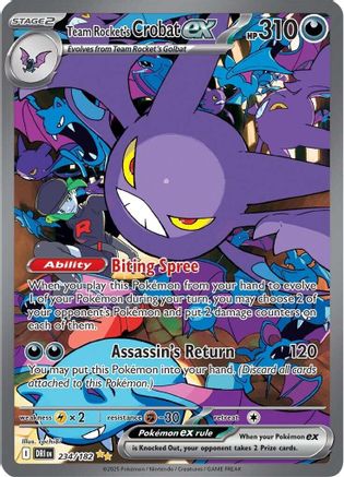 SV10 Destined Rivals 234/182 Team Rocket's Crobat ex - Holofoil - Special Illustration Rare