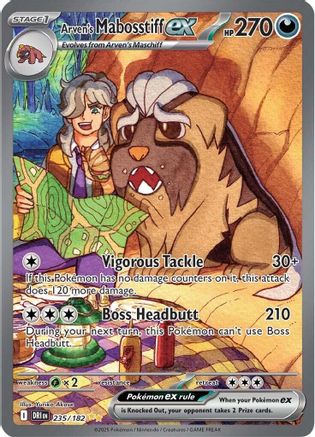 SV10 Destined Rivals 235/182 Arven's Mabosstiff ex - Holofoil - Special Illustration Rare