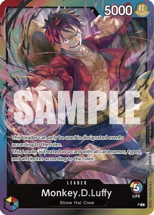 One Piece Promotion Cards 00P Monkey.D.Luffy (Release Event Leader) (P) - Promo
