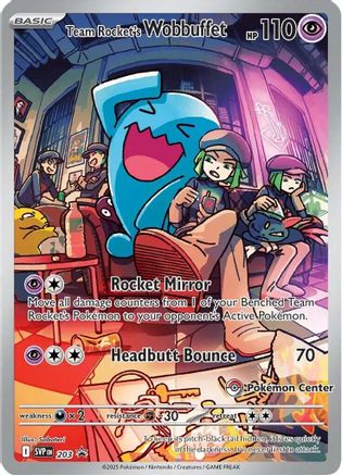 SV Scarlet & Violet Promo Cards 203 Team Rocket's Wobbuffet (Pokemon Center Exclusive) - Holofoil - Promo