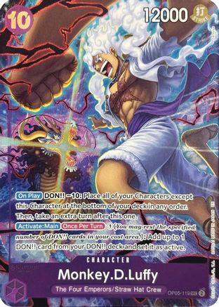 One Piece Promotion Cards OP05-119 Monkey.D.Luffy (119) (English Version 2nd Anniversary Set) - Foil - Secret Rare