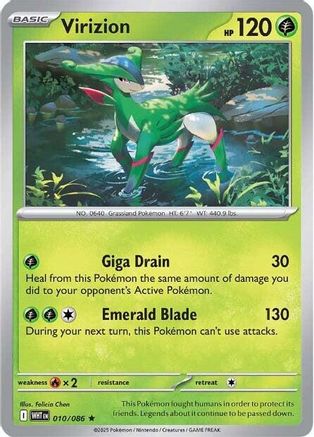 SV White Flare 010/086 Virizion - Reverse Holofoil - Rare