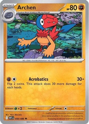 SV White Flare 050/086 Archen - Reverse Holofoil - Uncommon