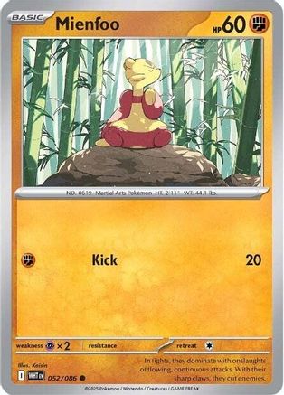 SV White Flare 052/086 Mienfoo - Reverse Holofoil - Common