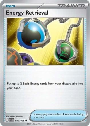 SV White Flare 082 Energy Retrieval - Reverse Holofoil - Uncommon
