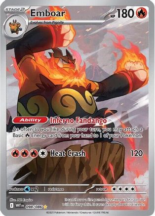 SV White Flare 098/086 Emboar - Holofoil - Illustration Rare