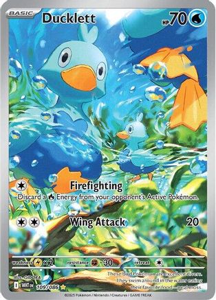 SV White Flare 109/086 Ducklett - Holofoil - Illustration Rare