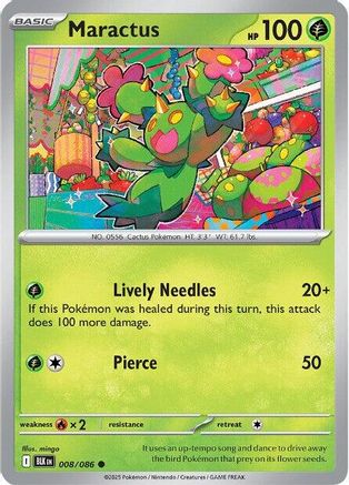 SV Black Bolt 008/086 Maractus - Reverse Holofoil - Common