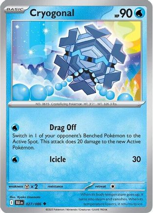 SV Black Bolt 027/086 Cryogonal - Reverse Holofoil - Uncommon