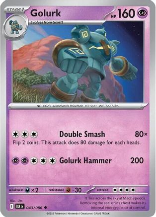SV Black Bolt 043/086 Golurk - Uncommon