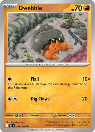SV Black Bolt 051/086 Dwebble - Common