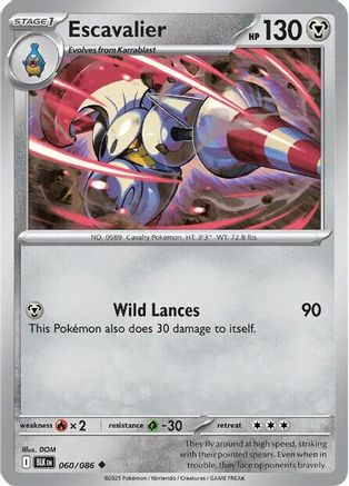 SV Black Bolt 060/086 Escavalier - Reverse Holofoil - Common