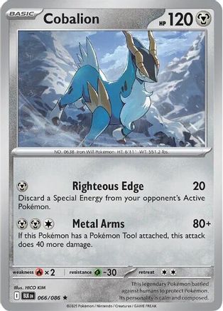 SV Black Bolt 066/086 Cobalion - Reverse Holofoil - Rare