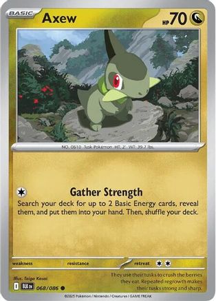 SV Black Bolt 068/086 Axew - Reverse Holofoil - Common
