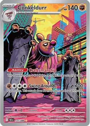 SV Black Bolt 127/086 Conkeldurr - Holofoil - Illustration Rare