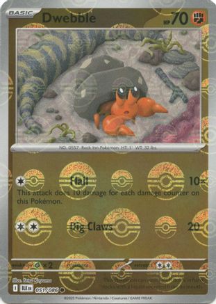 SV Black Bolt 051/086 Dwebble (Poke Ball Pattern) - Holofoil - Common