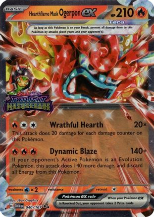 Miscellaneous Cards & Products 040 Hearthflame Mask Ogerpon ex (Twilight Masquerade Stamp) - Holofoil - Double Rare