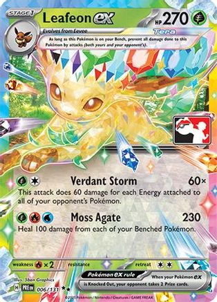 Prize Pack Series Cards 006/131 Leafeon ex - Holofoil - Double Rare
