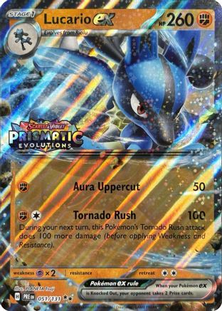 Miscellaneous Cards & Products 051 Lucario ex (Prismatic Evolutions Stamp) - Holofoil - Double Rare