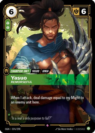 Origins (076/298): Yasuo - Remorseful - Foil