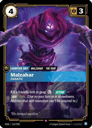 Origins (113/298): Malzahar - Fanatic - Foil