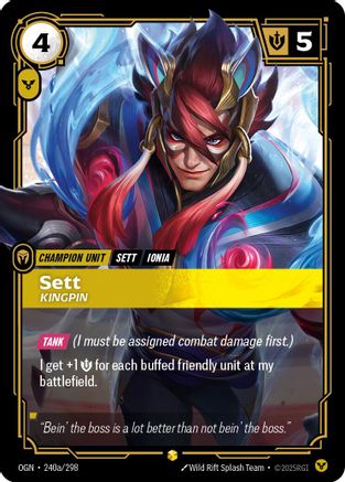 Origins (240a/298): Sett - Kingpin (Alternate Art) - Foil