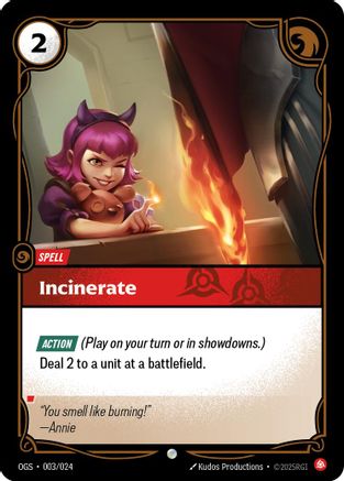 Origins Proving Grounds (003/024): Incinerate -