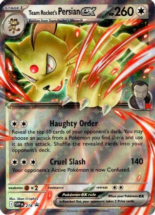 SV10 Destined Rivals 218/182 Team Rocket's Persian ex - Holofoil - Promo