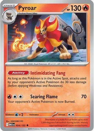ME01 Mega Evolution 024/132 Pyroar - Reverse Holofoil - Uncommon