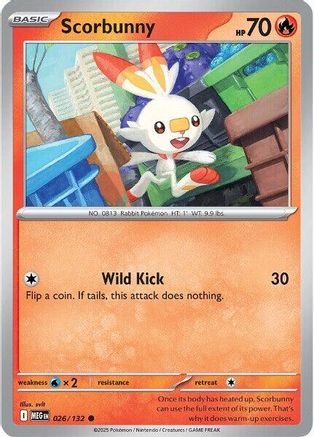 ME01 Mega Evolution 026/132 Scorbunny - Reverse Holofoil - Common