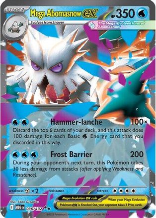 ME01 Mega Evolution 036/132 Mega Abomasnow ex - Holofoil - Double Rare