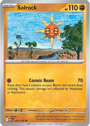 ME01 Mega Evolution 075/132 Solrock - Reverse Holofoil - Uncommon