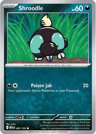 ME01 Mega Evolution 091/132 Shroodle - Common