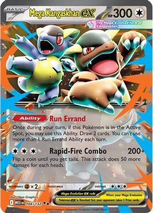 ME01 Mega Evolution 104/132 Mega Kangaskhan ex - Holofoil - Double Rare