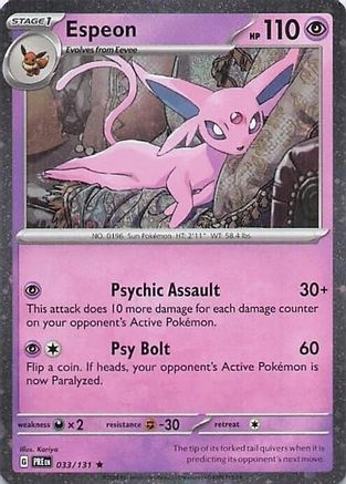 Miscellaneous Cards & Products 033/131 Espeon - Holofoil - Rare