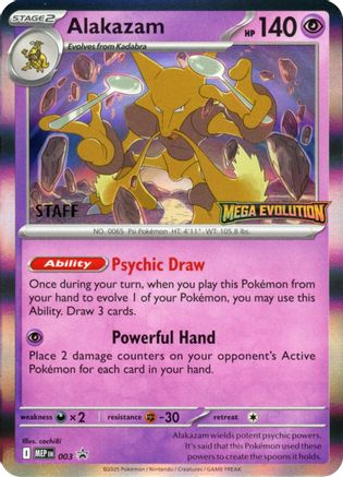 ME Mega Evolution Promo 003 Alakazam - Holofoil - Promo