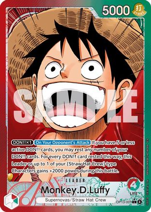 Carrying On His Will OP13-001 Monkey.D.Luffy (001) (Alternate Art) - Foil - Leader