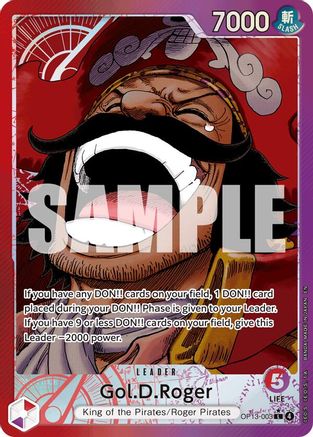 Carrying On His Will OP13-003 Gol.D.Roger (003) (Alternate Art) (OP13-003) - Foil - Leader