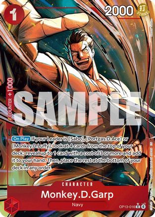 Carrying On His Will OP13-016 Monkey.D.Garp (Alternate Art) (OP13-016) - Foil - Rare
