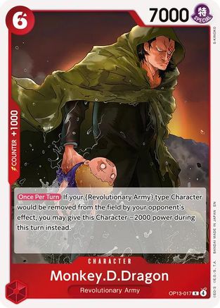 Carrying On His Will OP13-017 Monkey.D.Dragon (OP13-017) - Foil - Rare