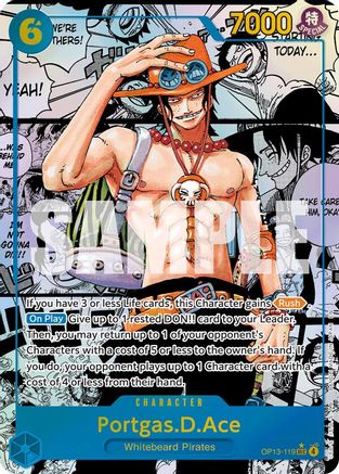 Carrying On His Will OP13-119 Portgas.D.Ace (119) (Super Alternate Art) (OP13-119) - Foil - Secret Rare
