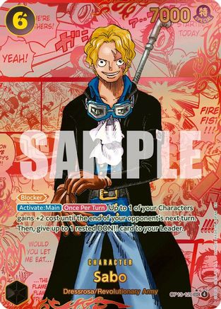 Carrying On His Will OP13-120 Sabo (120) (Red Super Alternate Art) (OP13-120) - Foil - Secret Rare