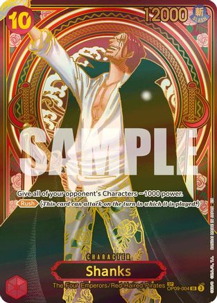 Carrying On His Will OP09-004 Shanks - OP09-004 (SP) (Gold) (OP09-004) - Foil - Super Rare